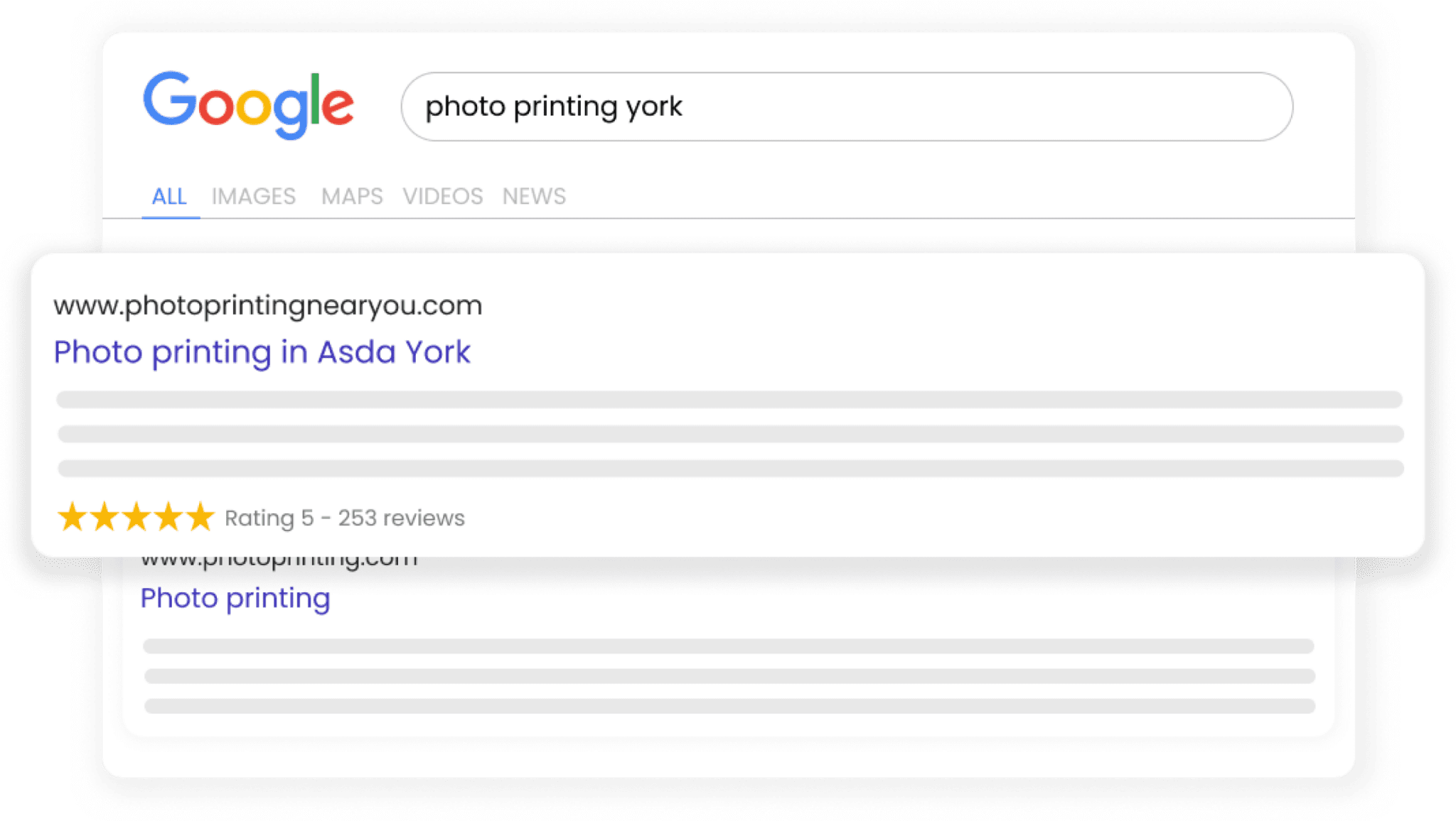 Stars in Google Search for Photo Printers in York